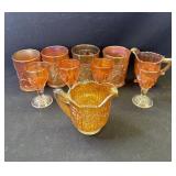 10 vintage marigold carnival glasses
