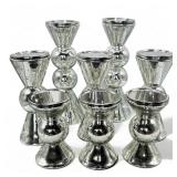 8 new Mercury glass candlestick holders Tallest