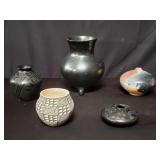 5 pottery pieces, including Native American
