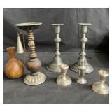 Group of various candle holders