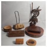 Group of miscellaneous carved wood items