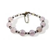 Sterling silver clasp gemstone bracelet with