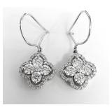 Pair of 18k gold and diamond earrings