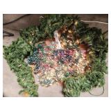 90" thick wreath, many strings of xmas lights