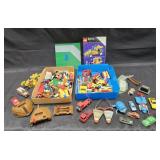 Large group of vintage Legos and misc. cars and