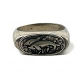 Vintage sterling silver dolphin ring, 4.46