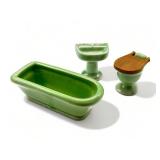 Vintage porcelain (Japan) dollhouse bathroom set