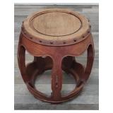 Vintage Asian wood barrel stool