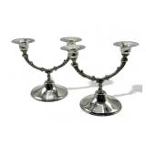 Vintage pair of silver candlesticks, 6 1/2" h.