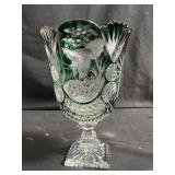 Vintage signed lead crystal bowl vase 12"h x