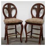 Pair of solid wood bar stools