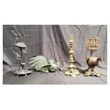 Group of vintage ornate metal items