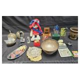 Large group of vintage items with silver plated