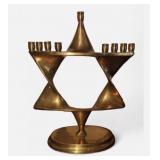 Vintage 10" bronze Star of David Menorah. In case