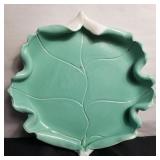 La Canada Pottery green ceramic leaf bowl