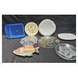 Large group of vintage and newer serving