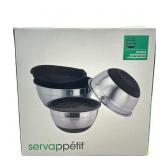 New Servappetit 6pc stainless steel mixing bowl