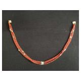 14k Clasp coral beaded necklace