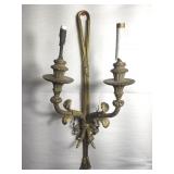 Brass two-light candle-style sconce