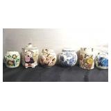 Six ginger/tea jars, Mason