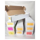 9 vintage long boxes of baseball cards 1980/90s