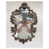 Silver plated ornate mirror