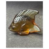 Lalique smoked crystal fish in box