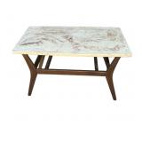 Vintage marble top wood coffee table