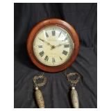 Vintage wall clock with weights