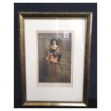 Framed pencil signed "A Cavalier" Time of Louis