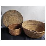 Group of Native American hand woven baskets &