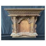 Carved wood altar shrine Buddhist, hand carved