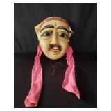 Hand carved & painted folk art wood mask
