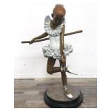 Signed Chiparus bronze ballerina statue