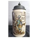 Mettlach 1L beer stein