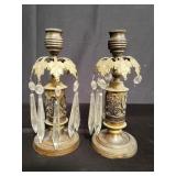 Pair of vintage brass candle holders