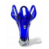 Vintage Egermann Bohemia Crystal art glass vase