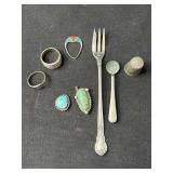 8 Vintage silver items