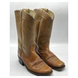 Vintage tan leather Cowboy boots- size 7