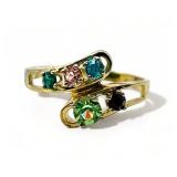 Sterling silver multi-stone ring, 2.13g