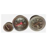 Three vintage car dials & gauges - Speedometer,