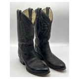 Vintage black leather Cowboy boots- size 7