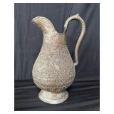 Vintage copper pitcher from India hand hammered &