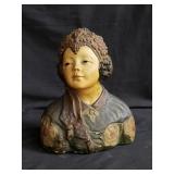 Vintage art nouveau style plaster bust