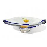 Vintage Egermann Bohemia Crystal art glass bowl