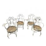 4 Vintage metal patio chairs