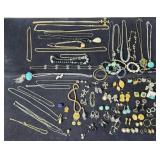 Costume jewelry lot, rings, earrings, necklaces,