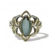 Sterling silver Victorian-style ring, 3.4g.