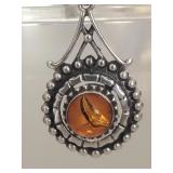 Sterling silver handmade pendant and chain