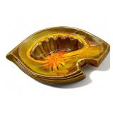 Mid century California ceramic ashtray, 8 3/4" w.